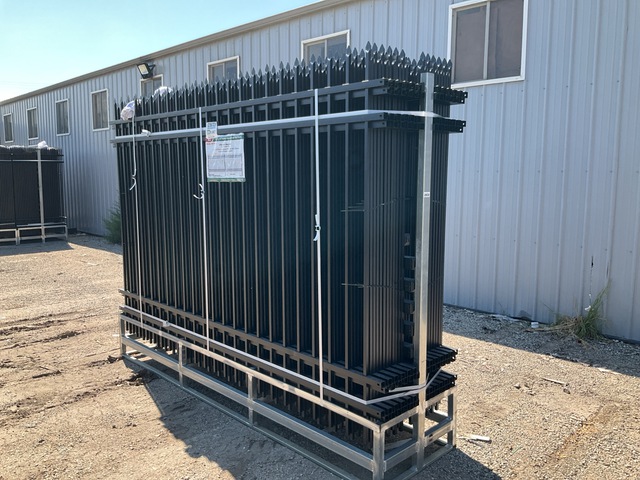 (24) Pieces of KJ Powder Coated Steel Fence w/(25) Post Connectors - Unused