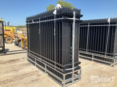(24) Pieces of KJ Powder Coated Steel Fence w/(25) Post Connectors - Unused
