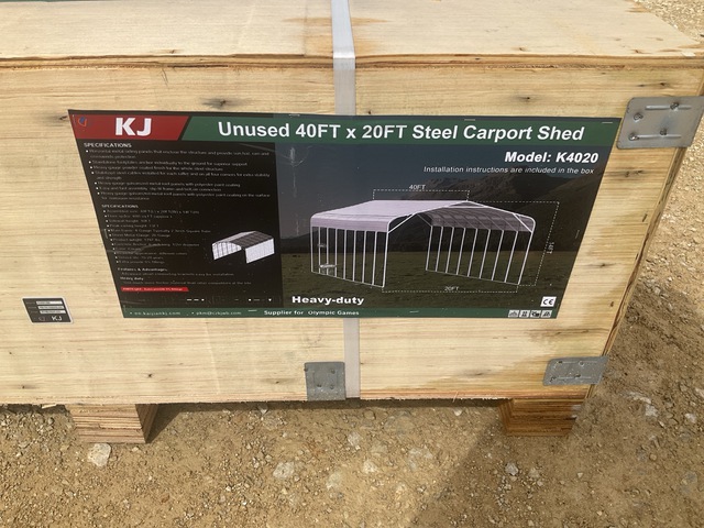 KJ K4020 Steel Carport Shed - Unused