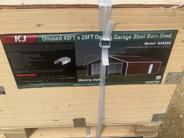 KJ K4525G Double Garage Steel Barn Shed - Unused KJ K4525G Double Garage Steel Barn Shed - Unused