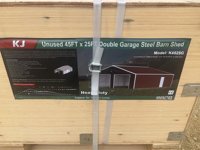 KJ K4525G Double Garage Steel Barn Shed - Unused
