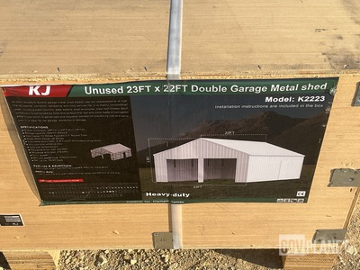 KJ K2223 Double Garage Metal Shed - Unused