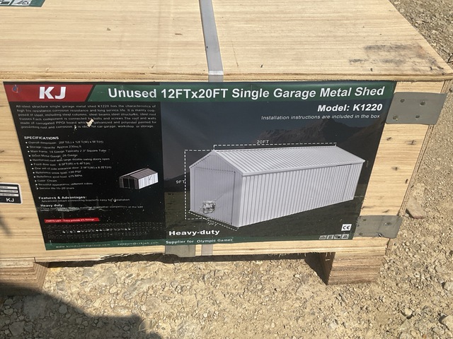 KJ K1220 Single Garage Metal Shed - Unused