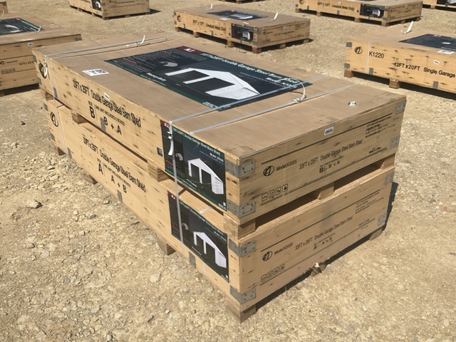 KJ K3325 Double Garage Steel Barn Shed - Unused