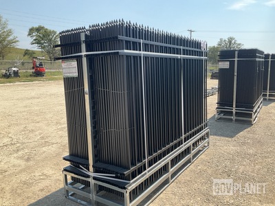 (30) Pieces of Galvanized Steel Garden/Public Space Fence w/(31) Post Connectors