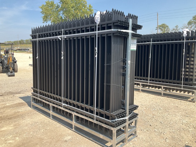 (24) Pieces of KJ Powder Coated Steel Fence w/(25) Post Connectors - Unused (24) Pieces of KJ Powder Coated Steel Fence w/(25) Post Connectors - Unused