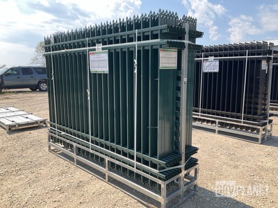 (24) Pieces of KJ Powder Coated Steel Fence w/(25) Post Connectors - Unused