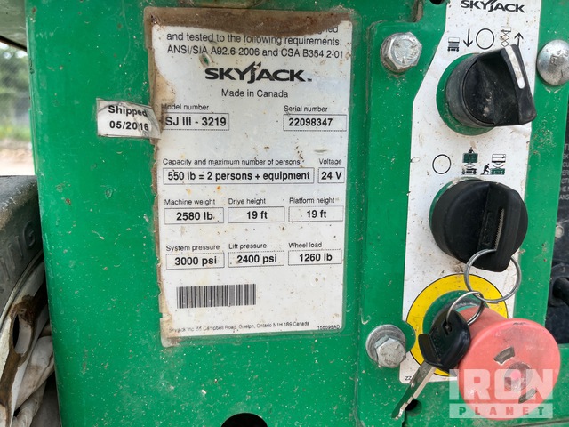 ELEVADOR TIJERA 2016 SKYJACK SJIII3219