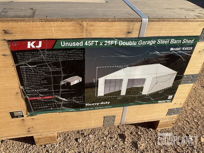 KJ K4525 Double Garage Steel Barn Shed - Unused