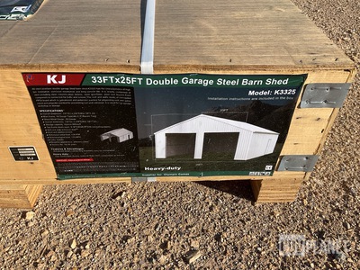 KJ K3325 Double Garage Steel Barn Shed - Unused