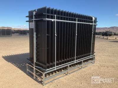(30) Pieces of Galvanized Steel Garden/Public Space Fence w/(31) Post Connectors