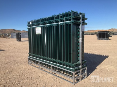 (24) Pieces of KJ Powder Coated Steel Fence w/(25) Post Connectors - Unused