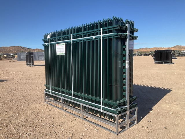 (24) Pieces of KJ Powder Coated Steel Fence w/(25) Post Connectors - Unused