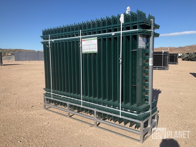 (24) Pieces of KJ Powder Coated Steel Fence w/(25) Post Connectors - Unused