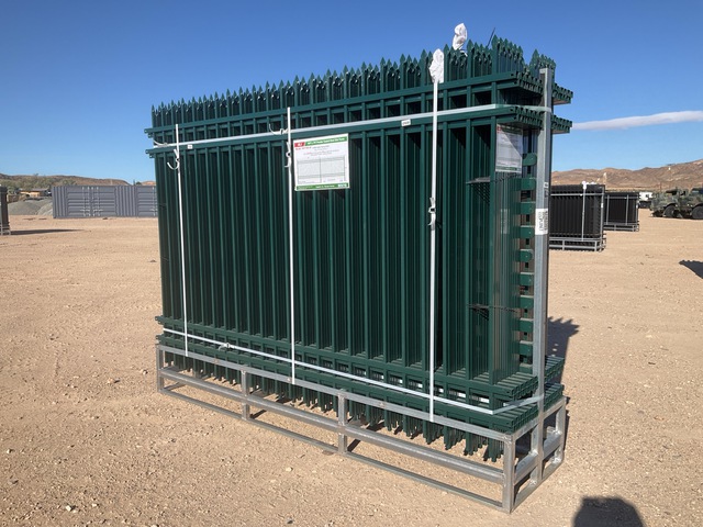 (24) Pieces of KJ Powder Coated Steel Fence w/(25) Post Connectors - Unused