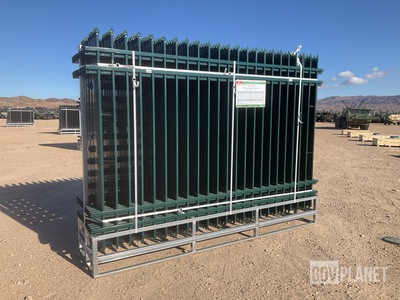(24) Pieces of KJ Powder Coated Steel Fence w/(25) Post Connectors - Unused
