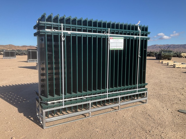 (24) Pieces of KJ Powder Coated Steel Fence w/(25) Post Connectors - Unused