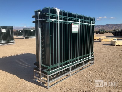 (24) Pieces of KJ Powder Coated Steel Fence w/(25) Post Connectors - Unused