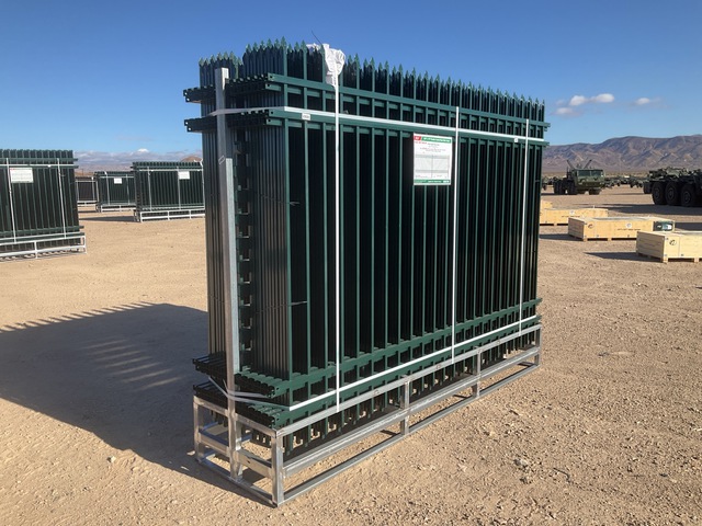 (24) Pieces of KJ Powder Coated Steel Fence w/(25) Post Connectors - Unused