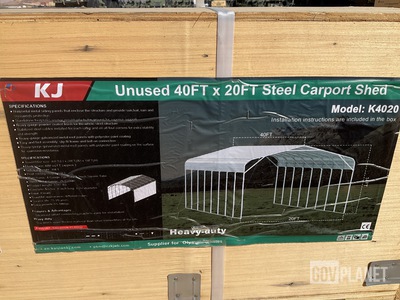 KJ K4020 Steel Carport Shed - Unused