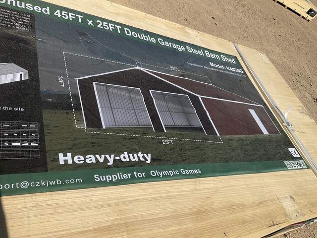 KJ K4525G Double Garage Steel Barn Shed - Unused