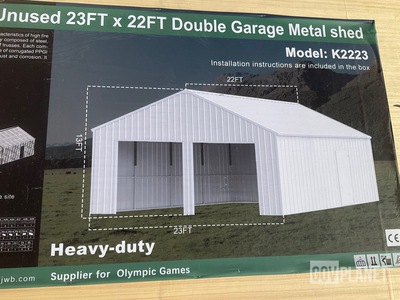 KJ K2223 Double Garage Metal Shed - Unused