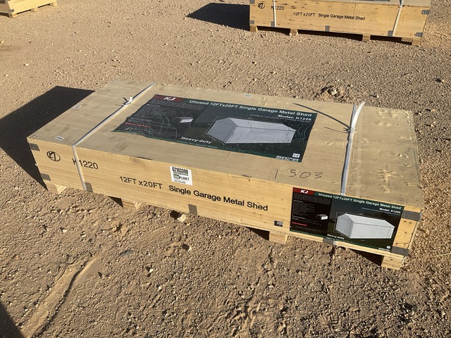 KJ K1220 Single Garage Metal Shed - Unused KJ K1220 Single Garage Metal Shed - Unused