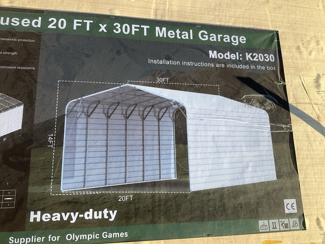 KJ K2030 Metal Garage - Unused
