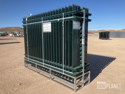 (24) Pieces of KJ Powder Coated Steel Fence w/(25) Post Connectors - Unused