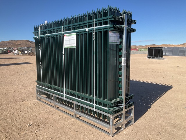 (24) Pieces of KJ Powder Coated Steel Fence w/(25) Post Connectors - Unused