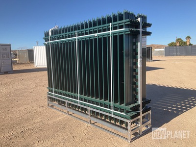 (24) Pieces of KJ Powder Coated Steel Fence w/(25) Post Connectors - Unused