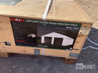 KJ K3325 Double Garage Steel Barn Shed - Unused
