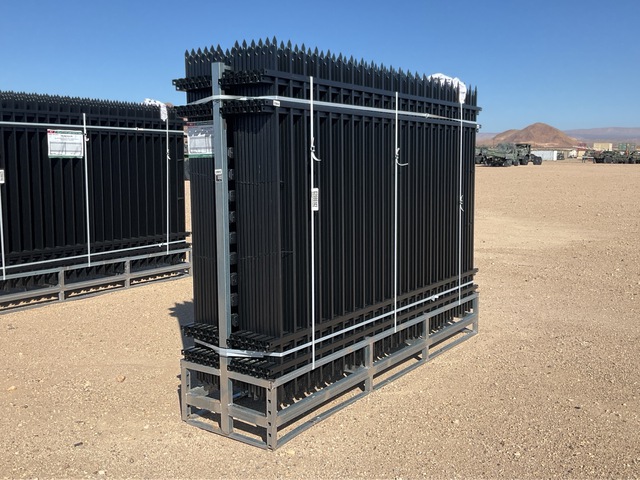 (24) Pieces of KJ Powder Coated Steel Fence w/(25) Post Connectors - Unused
