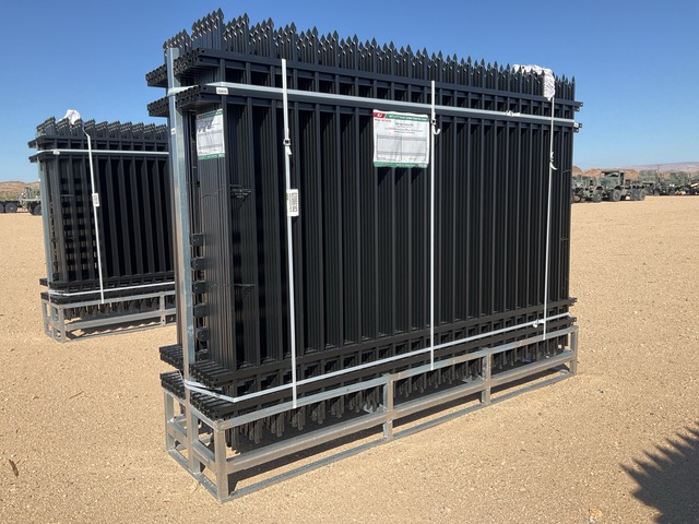 (24) Pieces of KJ Powder Coated Steel Fence w/(25) Post Connectors - Unused