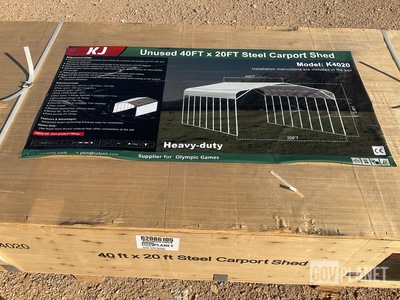 KJ K4020 Steel Carport Shed - Unused