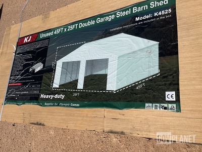 KJ K4525 Double Garage Steel Barn Shed - Unused