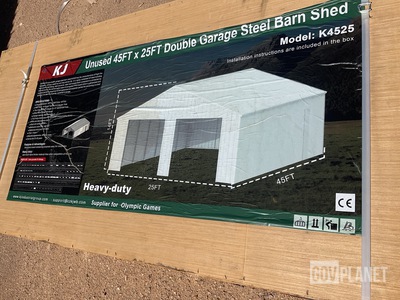 KJ K4525 Double Garage Steel Barn Shed - Unused