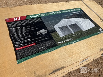 KJ K2223 Double Garage Metal Shed - Unused