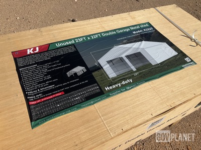 KJ K2223 Double Garage Metal Shed - Unused
