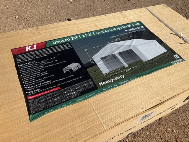 KJ K2223 Double Garage Metal Shed - Unused