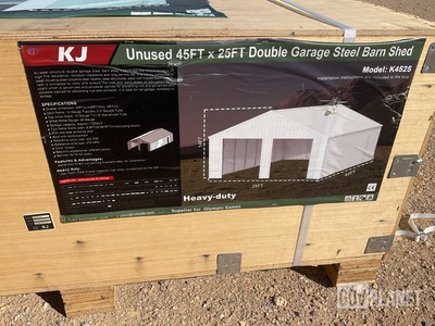 KJ K4525 Double Garage Steel Barn Shed - Unused