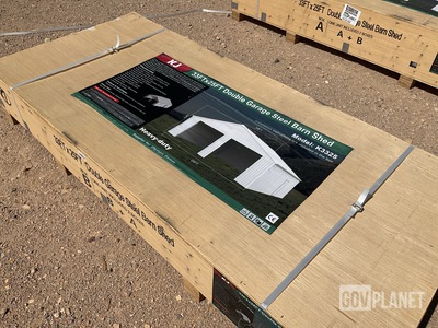 KJ K3325 Double Garage Steel Barn Shed - Unused