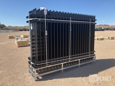 (24) Pieces of KJ Powder Coated Steel Fence w/(25) Post Connectors - Unused