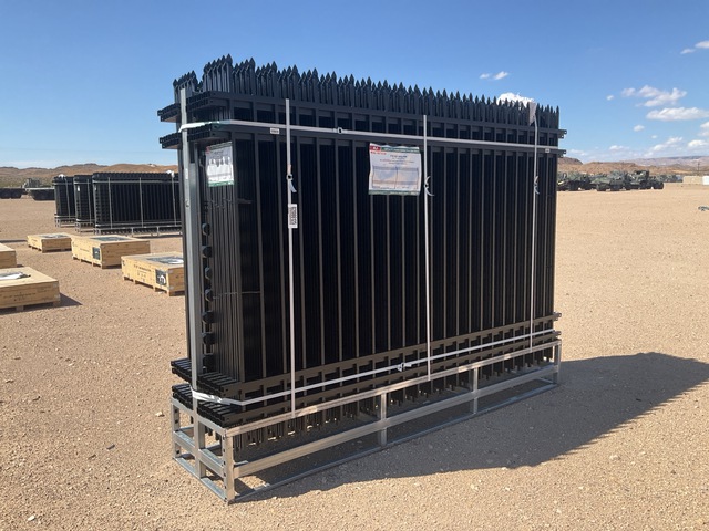 (24) Pieces of KJ Powder Coated Steel Fence w/(25) Post Connectors - Unused