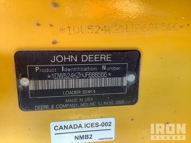 CARGADOR FRONTAL 2018 JOHN DEERE 524KII