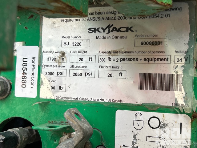 ELEVADOR TIJERA 2016 SKYJACK SJIII3220