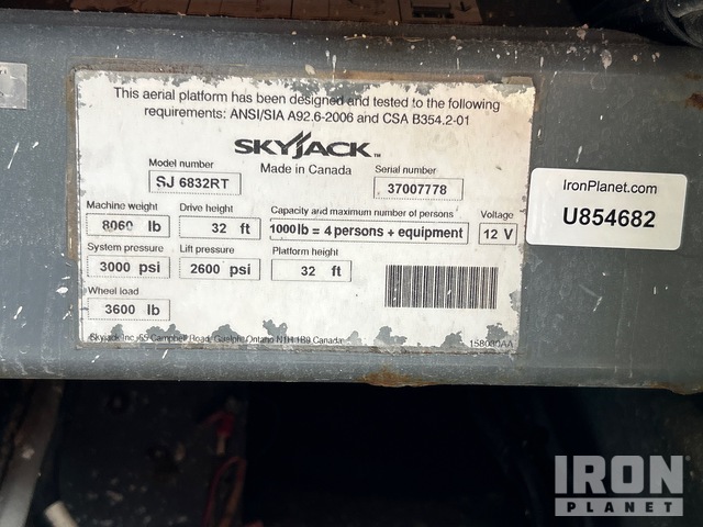 ELEVADOR TIJERA 2016 SKYJACK SJ6832RT