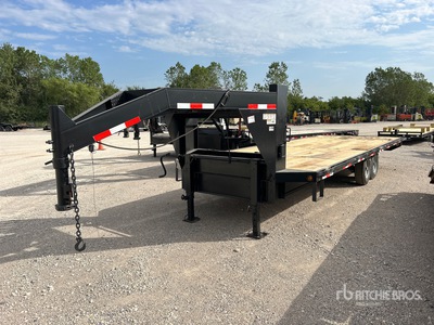 2014 Ameritrail GN24-14E 24 ft T/A Gooseneck Flatbed Trailer