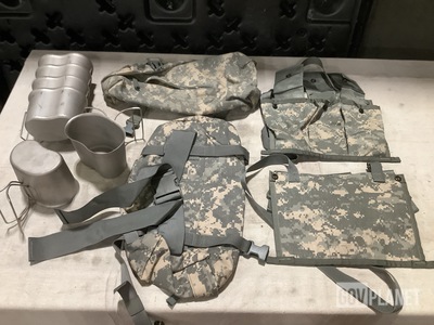 (66) Water Canteen Cups, (68) Waist Packs & (79) Bandoleer Ammunition Pouches