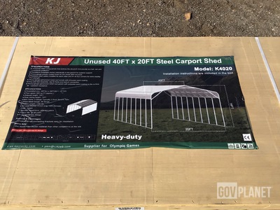 KJ K4020 Steel Carport Shed - Unused